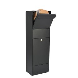 Allux Grundform - Pakkepostkasse, SORT med udskiftelig frontplader